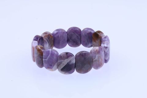 Armband Amethyst, lila, 19cm, auf Gummi