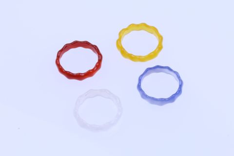 Ring Achat, diverse Farben, wellig, 5mm