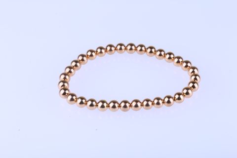 Armband Hematite , rosegold, Kugel, 6mm, 20cm