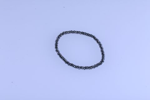 Armband Hematite, schwarz, Rondell, facettiert,Armband, 2x4mm, 19cm
