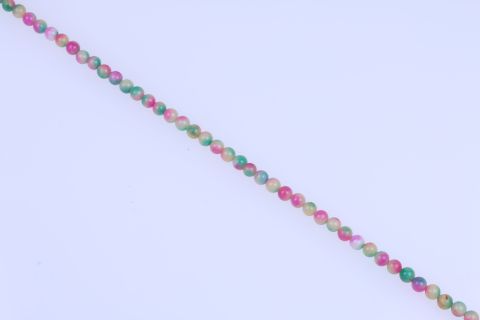 Strang Jade, pink grün weiß, Kugel, 8mm, 40cm