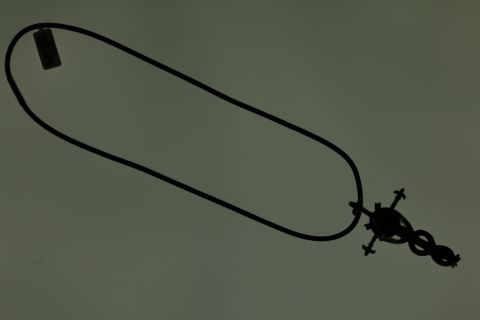 Kette Leder, schwarz, 3mm, Edelstahl, 50cm