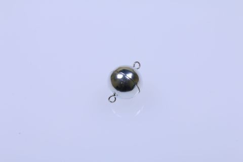 Verschluss Magnet 1 Stück, Kugel glänzend, 16mm, 925 Silber,