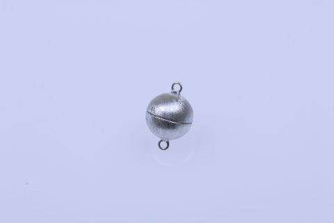 Verschluss Magnet 1 Stück, Kugel matt, 16mm, 925 Silber,