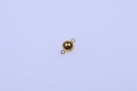 Verschluss Magnet 1 Stück, Kugel glänzend, 10mm, 925 Silber vergoldet,