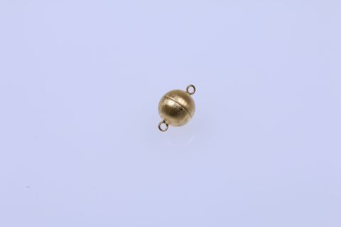 Verschluss Magnet 1 Stück, Kugel matt, 12mm, 925 Silber vergoldet,