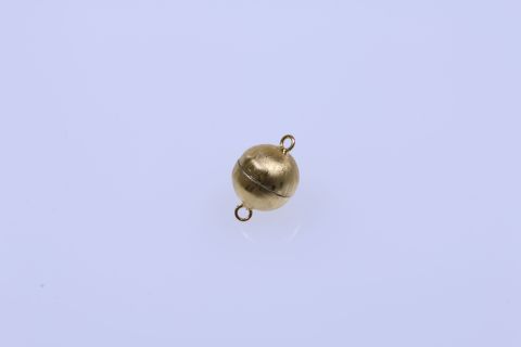 Verschluss Magnet 1 Stück, Kugel matt, 14mm, 925 Silber vergoldet,