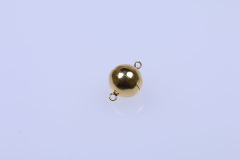 Verschluss Magnet 1 Stück, Kugel glänzend, 16mm, 925 Silber vergoldet,
