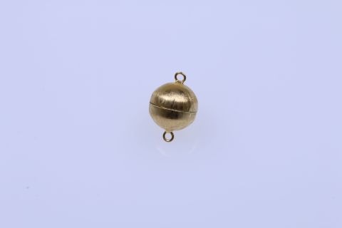 Verschluss Magnet 1 Stück, Kugel matt, 16mm, 925 Silber vergoldet,