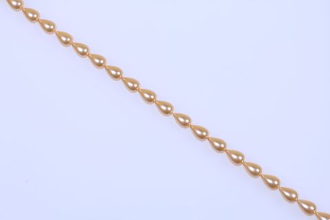Strang Muschelkern, gelb gold, Tropfen, 12x18mm, 40cm