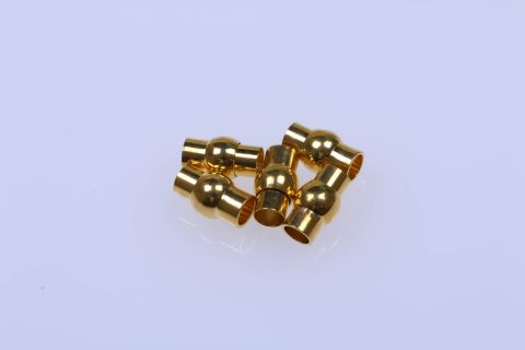 Verschluss Magnet 5 Stück, 10x16mm, Metall goldfarben,