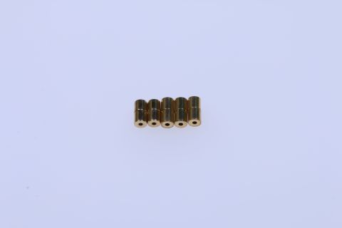 Verschluss Magnet 5 Stück, Walze ohne Öse, 4x10mm, Metall goldfarben,