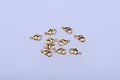 Zubehör Metall Karabiner 10 Stück, 6x10mm, Metall goldfarben,