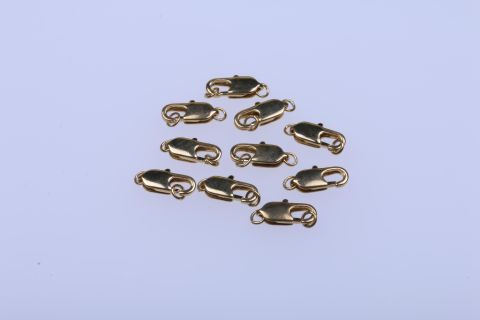 Zubehör Metall Karabiner 10 Stück, 4x12mm, Metall goldfarben,